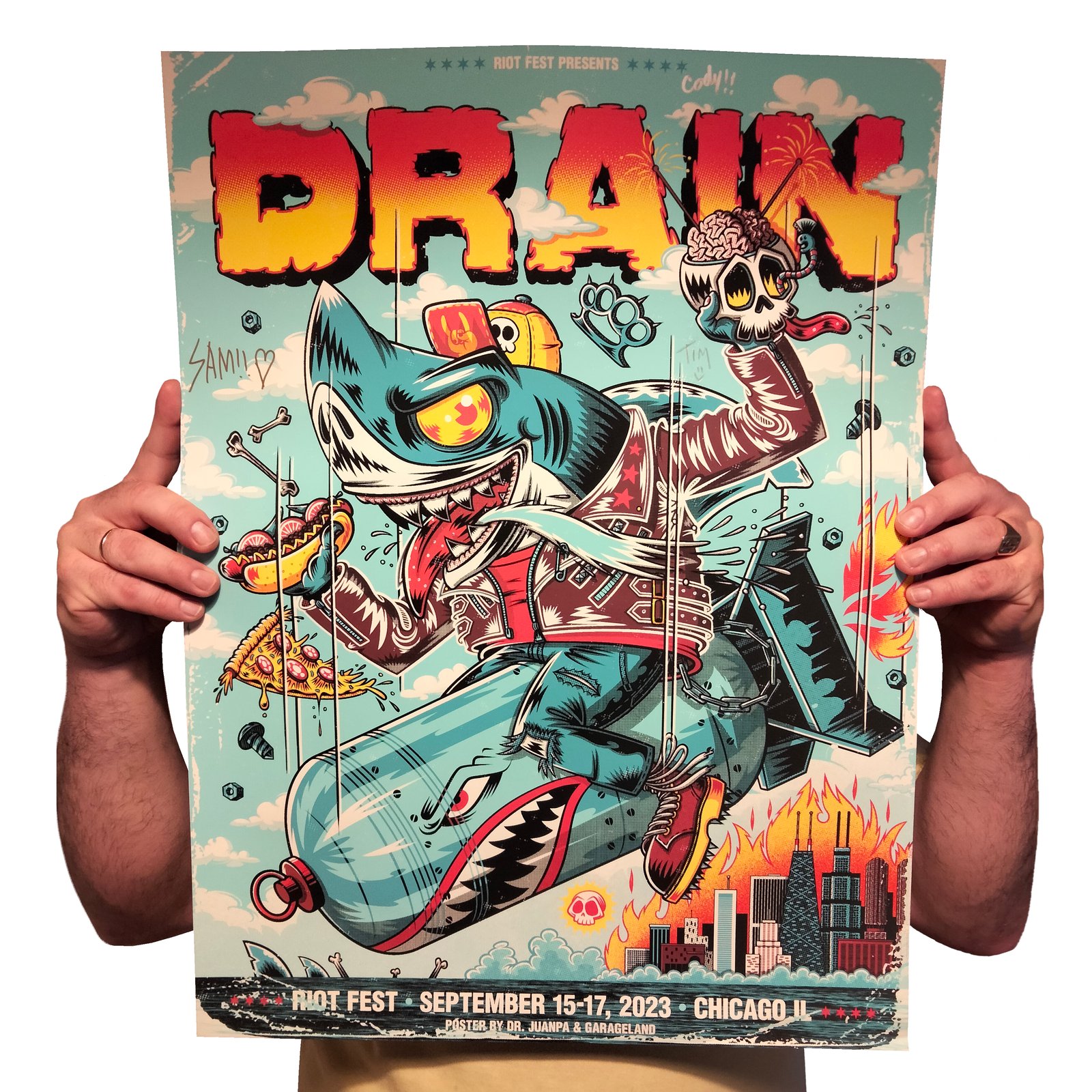 Drain at Riot Fest, Chicago IL 2023 (Regular, Signed by the band